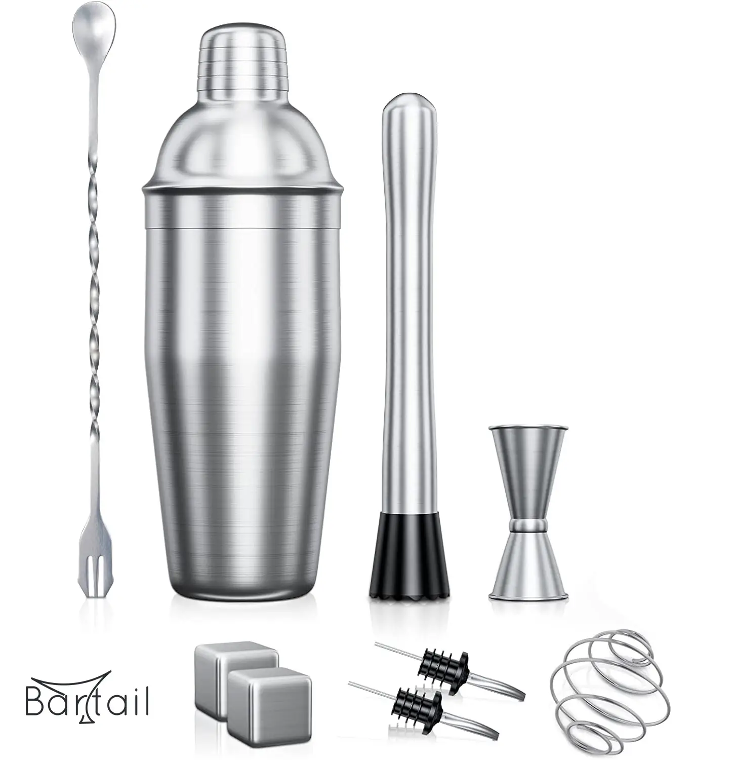 kit coctelera de 10 piezas kit básico para bartender | Bartail | Experiencia, arte y diseño.